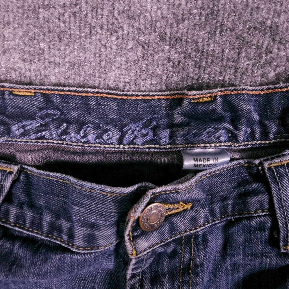 Eddie Bauer Jeans Mens 38x33‎ Straight Fit Dark Wash Blue Denim